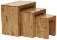 WOHNLING WL1.440 Satztisch MUMBAI (3er Set) Massivholz Akazie 30 cm x 45 cm x...