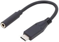Digitus USB Type-C Audio Adapterkabel, Type-C - 3.5mm St/Bu, 0.2m, Audio in/out, sw