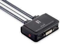 LevelOne KVM-0260 2-Port USB DVI-D Single Link Cable KVM Switch, audio support