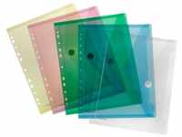 FolderSys Dokumententaschen DIN A4 farbsortiert genarbt 0,20 mm - 10 Stück 40106-94