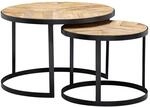 WOHNLING WL6.347 Couchtisch (2er Set) Akazie 60 cm x 60 cm x 41 cm