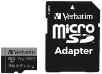 Verbatim PRO microSDXC - 256 GB mit SD-Adapter