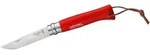 Opinel Messer Nr. 8 rot, Lederriemen