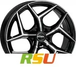 Rial Salento diamant-schwarz frontpoliert 8x18 ET45 - LK5/108 ML70.1 Alufelge schwarz