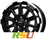 Brock B45 schwarz front-poliert 7x17 ET46 - LK5/108 ML65.1 Alufelge schwarz