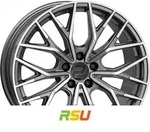 2DRV WH37 dark gunmetal poliert 8.5x19 ET48 - LK5/112 ML66.6 Alufelge grau
