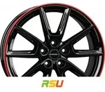 Borbet LX19 black glossy red ring 8x19 ET44 - LK5/112 ML66.5 Alufelge rot