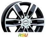 Autec Typ Q - Quantro 6-Loch schwarz poliert 6.5x16 ET50 - LK6/120 ML74.6 Alufelge