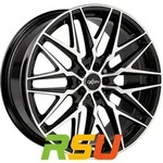 Oxigin 25 Oxcross black full polish 7.5x17 ET51 - LK5/112 ML57.1 Alufelge schwarz