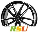 Brock B38 schwarz front-poliert 8x18 ET35 - LK5/114.3 ML72.6 Alufelge schwarz