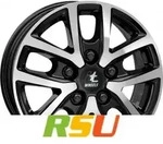 itWheels Mira Van gloss black polished 6.5x16 ET66 - LK5/130 ML89.1 Alufelge...