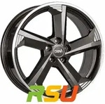 DBV Torino III anthrazit gl&auml;nzend poliert 7.5x17 ET40 - LK5/100 ML60.1 Alufelge grau