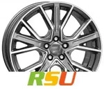 2DRV WH34 daytona grau hochglanzpoliert 9x21 ET38 - LK5/112 ML66.6 Alufelge grau