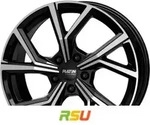 Platin P115 black polished 6.5x16 ET20 - LK4/108 ML65.1 Alufelge schwarz