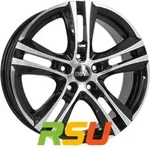 DBV Andorra II schwarz gl&auml;nzend front poliert 6.5x16 ET50 - LK5/114.3 ML71.6