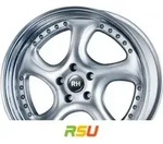 RH Alurad Turbo P silber Horn hochglanz poliert 9.5x18 ET75 - LK5/112 ML158 Alufelge