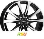 Autec Typ BX - Brixen schwarz poliert 6.5x16 ET32 - LK5/114.3 ML66.1 Alufelge...