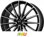 Brock B43 schwarz glanz front-poliert 8.5x19 ET29 - LK5/112 ML66.6 Alufelge...