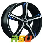 Ronal R62 Blue jetblack-matt-frontkopiert 8x19 ET50 - LK5/112 ML76 Alufelge schwarz