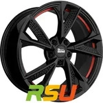 MAM RS6 black painted red inside 7.5x17 ET45 - LK5/112 ML66.6 Alufelge schwarz