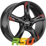 Ronal R62 Red jetblack 7.5x18 ET40 - LK5/114.3 ML82 Alufelge schwarz