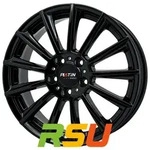 Platin P74 black shiny 7.5x18 ET49 - LK5/112 ML66.5 Alufelge schwarz