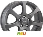 Autec Typ ZA - Zenit anthrazit matt 5.5x14 ET35 - LK5/100 ML57.1 Alufelge grau