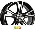 DBV Andorra schwarz gl&auml;nzend front poliert 6.5x16 ET40 - LK5/100 ML63.3 Alufelge