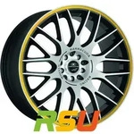 Barracuda Karizzma mattblack-polished / Color Trim gelb 7.5x17 ET38 - LK4/98...