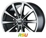 RH Alurad GT schwarz voll poliert 8.5x19 ET54 - LK5/130 ML71.5 Alufelge schwarz