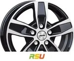 Autec Typ Q - Quantro 5-Loch schwarz poliert 7x17 ET37 - LK5/114.3 ML66.1...