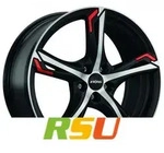Ronal R62 Red jetblack-matt-frontkopiert 8.5x20 ET40 - LK5/108 ML76 Alufelge schwarz