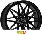 Axxion AX9 schwarz gl&auml;nzend lackiert 8.5x19 ET25 - LK5/120 ML72.6 Alufelge schwarz