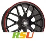 MAM GT1 matt black lip red 9.5x19 ET30 - LK5/112 ML66.6 Alufelge schwarz