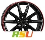Borbet LX18 black glossy rim red 8x18 ET45 - LK5/108 ML72.5 Alufelge rot