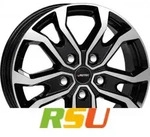 Autec Typ KS - Kiso schwarz poliert 6.5x16 ET44 - LK5/114.3 ML66.1 Alufelge schwarz