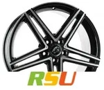 Damina Performance DM04 black polished 9.5x19 ET45 - LK5/112 ML66.6 Alufelge schwarz