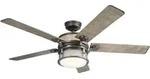 Elstead Lighting Ahrendale Deckenventilator 152cm IP44 in Amboss-Eisen mit