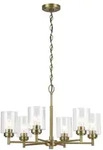 Elstead Lighting Winslow Kronleuchter 6-flammig Naturmessing Blasenglas