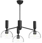 Elstead Lighting Jude 3-flammiger Kronleuchter Schwarz Alora Mood Glas Design