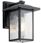 Elstead Lighting Cappanna Au&szlig;enwandleuchte S E27 in Schwarz mit Wasserglas