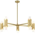 Elstead Lighting Marvele Kronleuchter 10-flammig Messing antik Opalglas