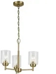 Elstead Lighting Winslow Kronleuchter 3-flammig Naturmessing Blasenglas