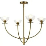 Elstead Lighting Sylvia 4-flammiger Kronleuchter Brushed Gold Alora Mood Glas