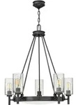 Elstead Lighting Collier 5-flammiger Kronleuchter Schwarzoxid mit Glas