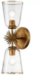 Elstead Lighting Staring Wandleuchte 2-flammig Gold antik Klarglas