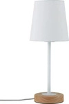Paulmann 79636 Tischleuchte Neordic Stellan 1xE27 mit Stoffschirm Wei&szlig;/Holz