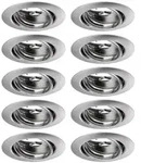 Paulmann 93399 Einbauleuchte LED Base rund max. 10x10W GU10 Eisen geb&uuml;rstet