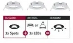 Paulmann 92480 Einbauleuchte Choose Basisset starr IP44 rund 78mm max. 3x10W 230V