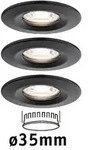Paulmann 93084 LED Einbauleuchte Nova Mini Coin Basisset starr 66mm 3x4W...